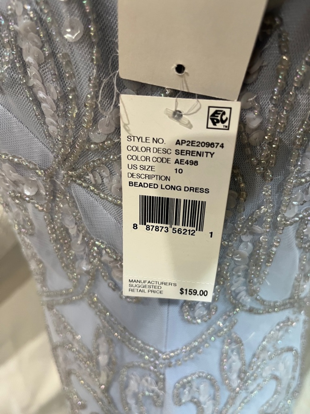 Adrianna Papell Studio beaded maxi dress, size 10, NWT - Picture 11 of 16